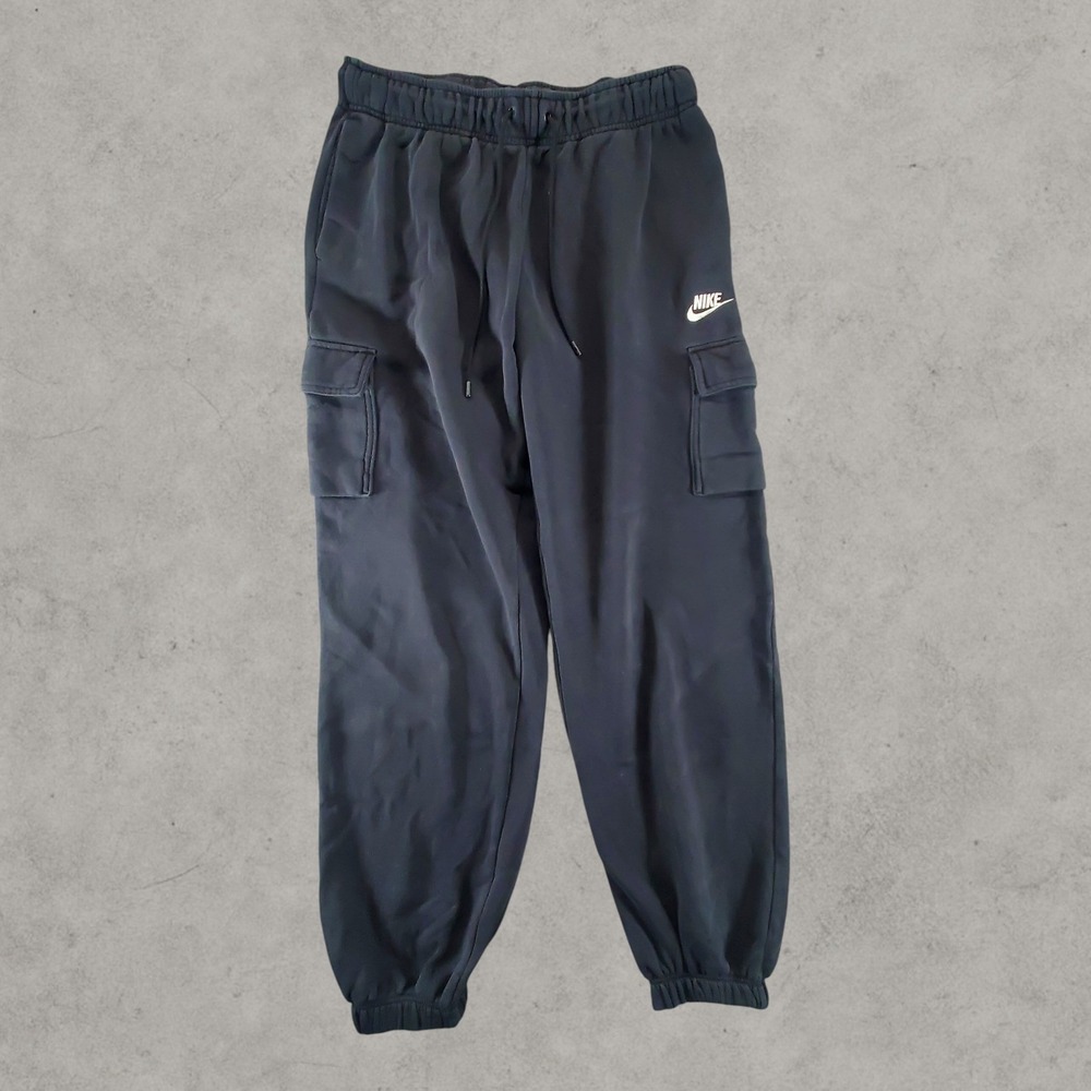 Nike Sweatpants Mens Medium Black Sportswear Club Fleece DD8713-010 Swoosh Cargo